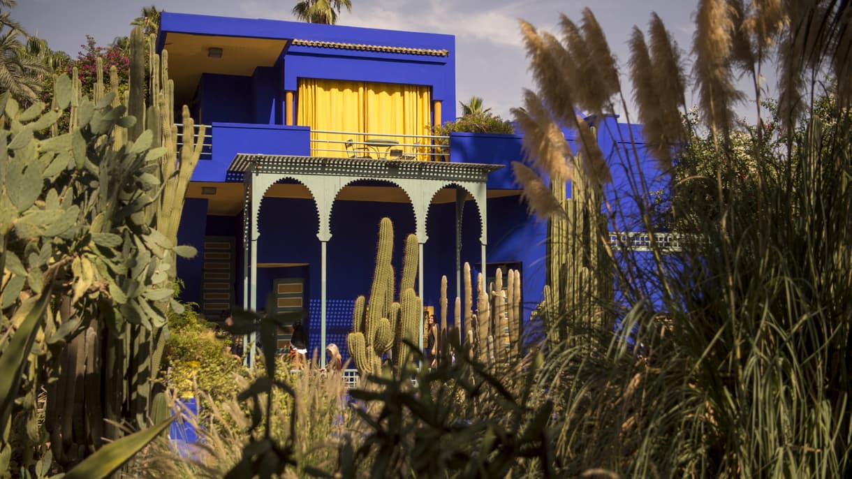 Vue du musée du jardin Majorelle, le 12 octobre 2017, à Marrakech. 