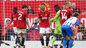La colère de Burno Fernandes lors de Manchester United-Brighton (1-3, 5e journée de Premier League), le 16 septembre 2023