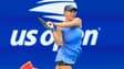 Amanda Anisimova lors de sa victoire contre Iga Swiatek (6-4, 6-3) en quarts de finale de l'US Open, le 3 septembre 2025