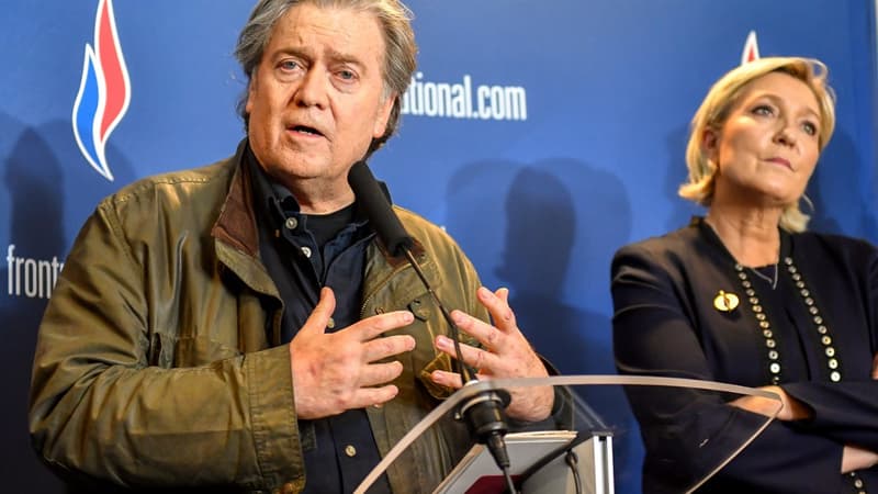 Steve Bannon et Marine Le Pen à Lille, le 10 mars 2018