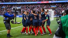 Les joueuses de l'équipe de France lors du match d'ouverture de la Coupe du monde féminine