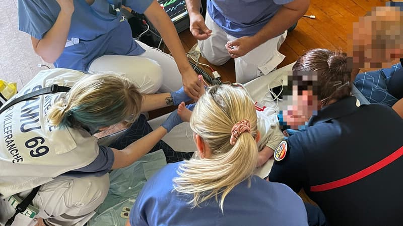 Intervention des secours à Saint-Julien (Rhône) pour un bébé tombé du premier étage