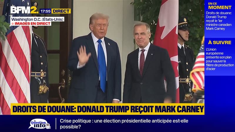 Douane: Donald Trump reçoit le Premier ministre canadien Mark Carney