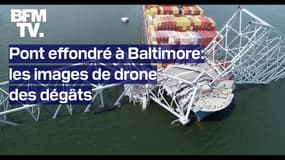 Baltimore: les images de drone du pont effondré sur le porte-conteneurs 