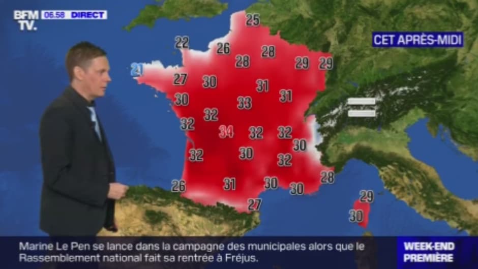 Les températures de ce dimanche après-midi