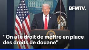 "On a le droit de mettre en place des droits de douane", réagit Donald Trump dans l'attente de la décision de la Cour suprême