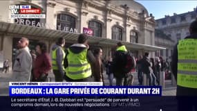 À Bordeaux, la gare a été privée de courant deux heures en raison des manifestations