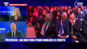 En plein meeting de Valérie Pécresse, Laurent Wauquiez enlève la pancarte de Damien Abad sur la chaise à côté de lui