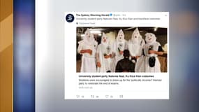 Six étudiants se sont déguisés en membres du Ku Klux Klan. 