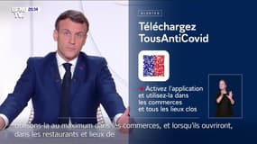 Emmanuel Macron appelle à utiliser l'application TousAntiCovid "au maximum partout où nous nous rassemblons"