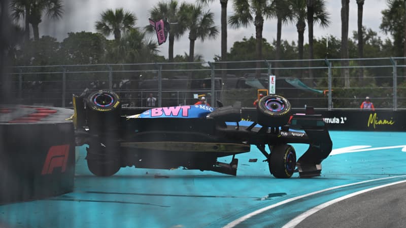 L Alpine de Pierre Gasly dans le decor apres un tonneau lors du Grand Prix de Miami 3 mai 2026 2279967