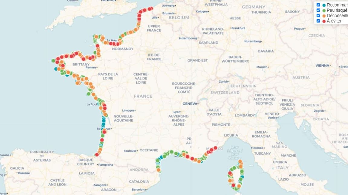 L'indice de pollution bactériologique des plages de France L'indice de pollution bactériologique des plages de France