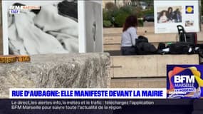 Marseille: une sinistrée de la rue d'Aubagne manifeste devant la mairie