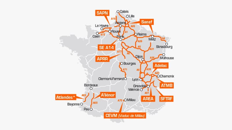 Les axes couverts par l'application SOS autoroute