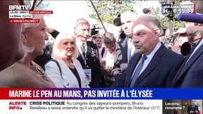 Marine Le Pen au Mans, alors que les chefs de parti, à l'exception de LFI et du RN, sont conviés à l'Élysée