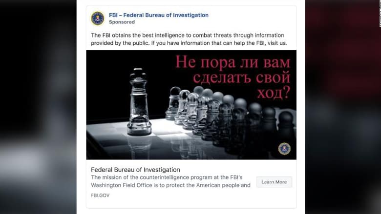 Sur Facebook, le FBI tente d'embaucher des espions russes Sur Facebook, le FBI tente d'embaucher des espions russes 