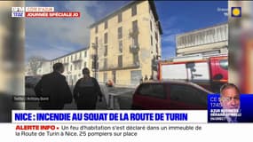 Nice: un incendie au squat de la route de Turin
