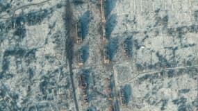 Bâtiments détruits à Soledar, en Ukraine, le 11 janvier 2023