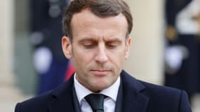 Le président français Emmanuel Macron, le 17 mars 2021 à l'Elysée, à Paris