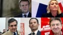 Les cinq candidats à l'élection présidentielle, invités à débattre sur TF1 le lundi 20 mars 2017. 