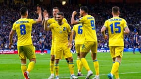 Joie des Ukrainiens lors de leur victoire en Ecosse en juin
