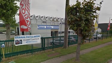 Le garage "Tenzo autos" où se sont déroulés mardi soir le double meurtre et la tentative de suicide.