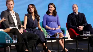 Le prince Harry, Meghan Markle, Kate Middleton et le prince William, le 28 février 2018