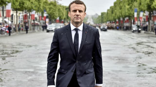 Emmanuel Macron le 14 mai 2017 sur les Champs-Élysées