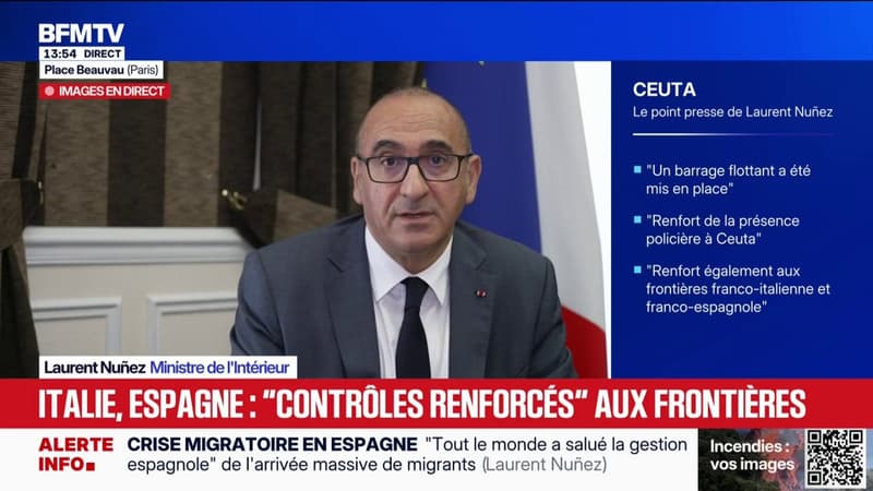Crise migratoire à Ceuta: "Nous avons renforcé le contrôle de la frontière franco-espagnole", déclare le ministre de l'Intérieur, Laurent Nuñez