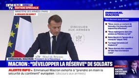 Discours aux Armées: "Nous devons accélérer les efforts sur notre réserve" de soldats, indique Emmanuel Macron