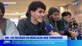 Marseille: les recrues de l'OM en dédicaces aux Terrasses du Port ont attiré supporteurs et curieux