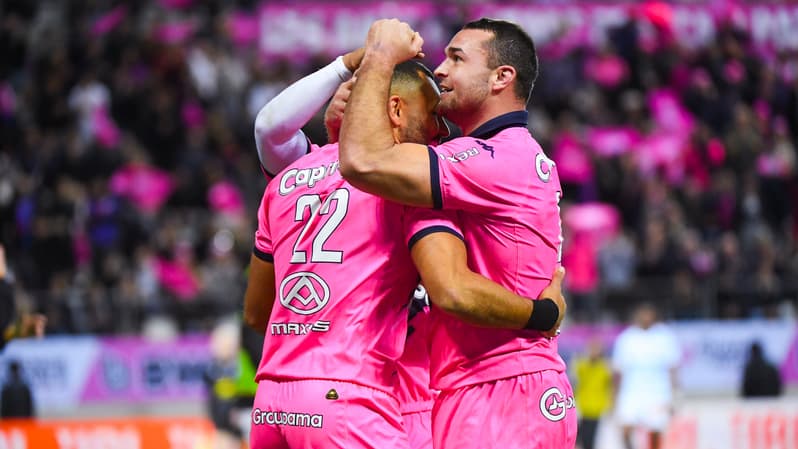 Julien Delbouis et Joe Marchant lors du carton du Stade Français dans le derby, 24 novembre 2024