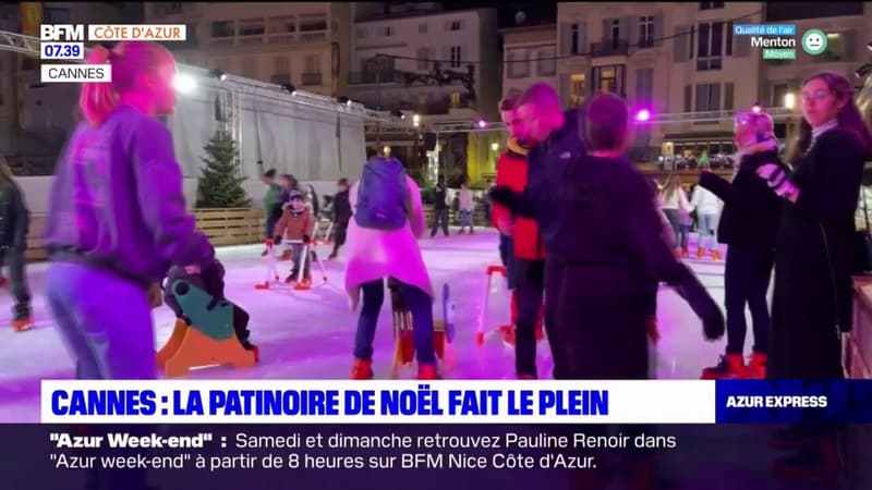 Cannes: le succès de la patinoire du marché de Noël