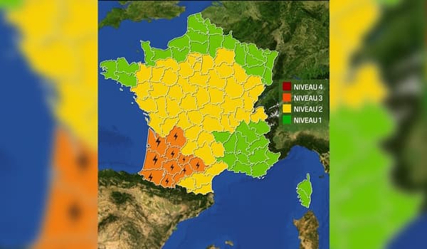 La carte de la vigilance orages du 7 juillet 2023 au matin