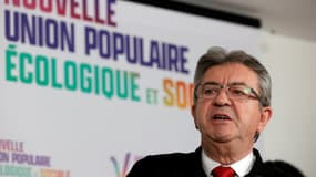 Jean-Luc Mélenchon, leader de la Nupes, lors d'une conférence de presse, le 7 juin 2022 à Paris