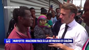"7 jours après, on n'est pas capable de donner de l'eau à la population": Emmanuel Macron interpellé par un Mahorais à Tsingoni