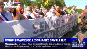 Maubeuge: la marche des salariés de Renault, inquiets d'une fusion avec le site de Douai