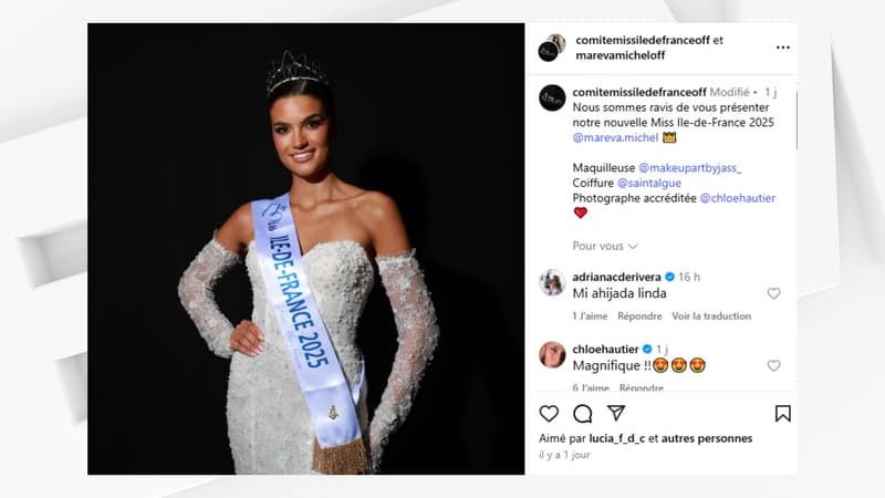Mareva Michel a été élue Miss Île-de-France 2025.