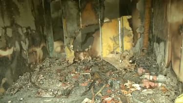Le local incendié.