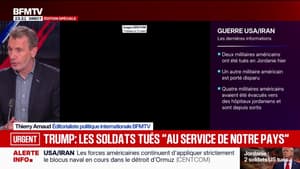 Les soldats américains ont été tués "au service de notre pays", réagit Donald Trump qui réaffirme qu'il ne permettra pas à "l'Iran de posséder l'arme nucléaire"
