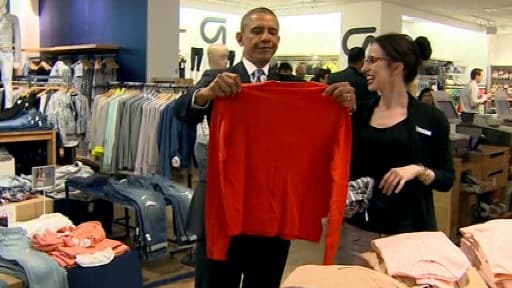 Barack Obama s'est rendu, mardi à New York, chez Gap pour faire du shopping.