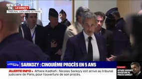 Affaire Kadhafi: l'arrivée de Nicolas Sarkozy, ancien président de la République, au tribunal judiciaire de Paris