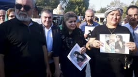 Une manifestation dans la ville kurde irakienne de Sulaimaniya, le 19 septembre 2022, pour protester contre la mort de Mahsa Amini, une femme qui est décédée après avoir été arrêtée par la "police des mœurs" de la République islamique.