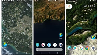 L'application Skyline permet d'afficher une carte en fond d'écran