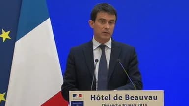 Manuel Valls, au ministère de l'Intérieur, le 30 mars 2014.