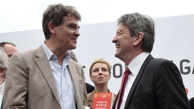 Arnaud Montebourg et Jean-Luc Mélenchon en 2011 durant la primaire socialiste