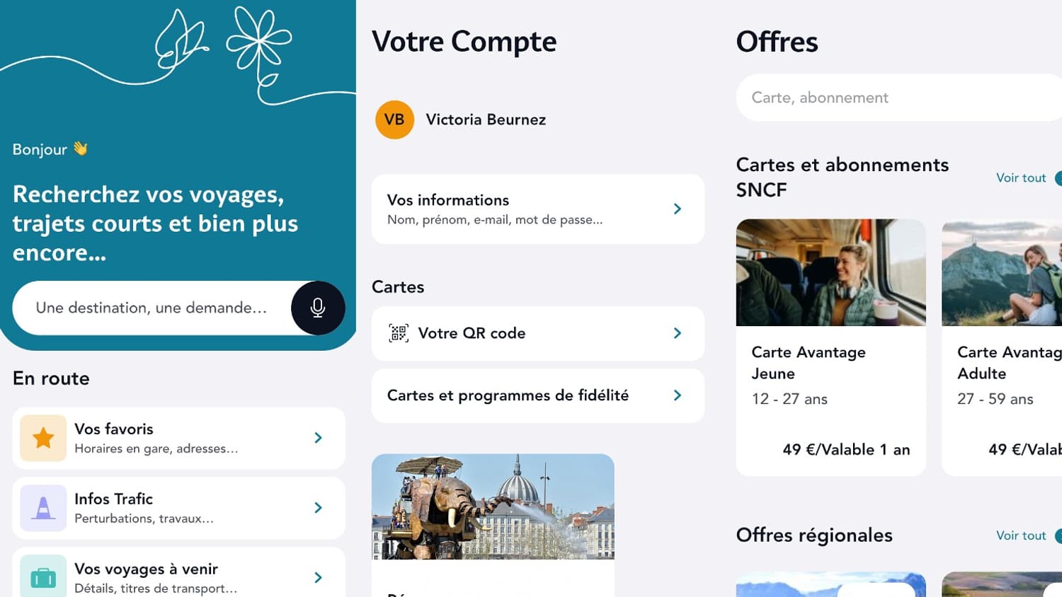 L'interface en clair de SNCF Connect