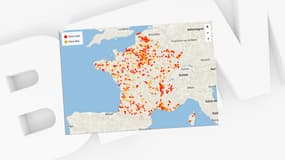 La carte des sites Seveso en France.