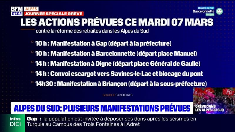Grève du 7 mars: plusieurs manifestations prévues dans les Alpes du Sud