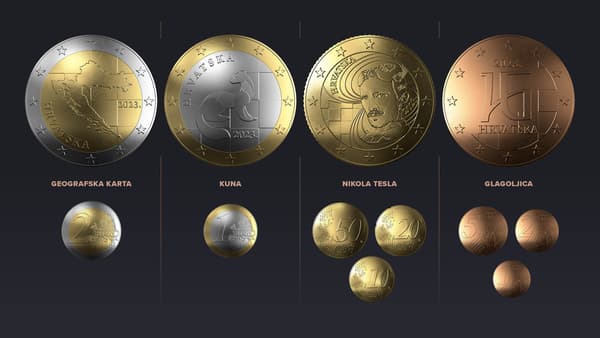 Les nouvelles pièces en euro de la Croatie.